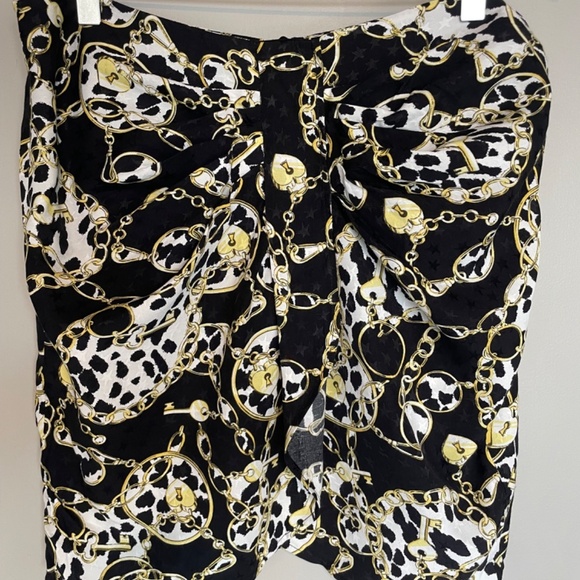 Topshop Leopard Print And Chain Twist Front Mini Skirt size‎ 8 - Picture 5 of 9